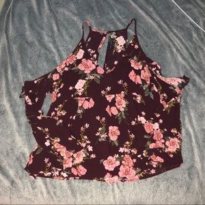 Off the shoulder maroon AEO blouse